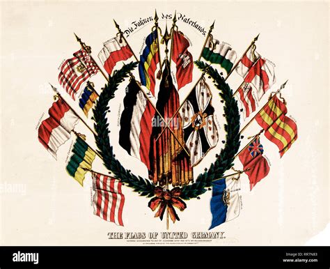 The flags of United Germany ca 1870 Stock Photo - Alamy