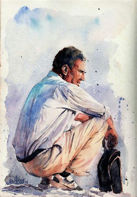 Pin by Mahboob Elham on elhamyaat | Watercolor portraits, Composition painting, Human figure ...