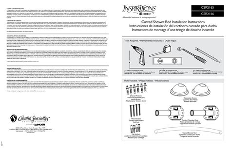 MOEN CURVED SHOWER ROD CSR2165 INSTALLATION INSTRUCTIONS Pdf Download ...