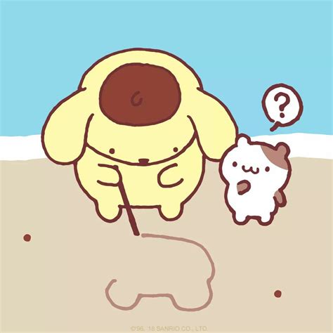 Can anybody guess who Pompompurin is drawing in the sand? National Make ...