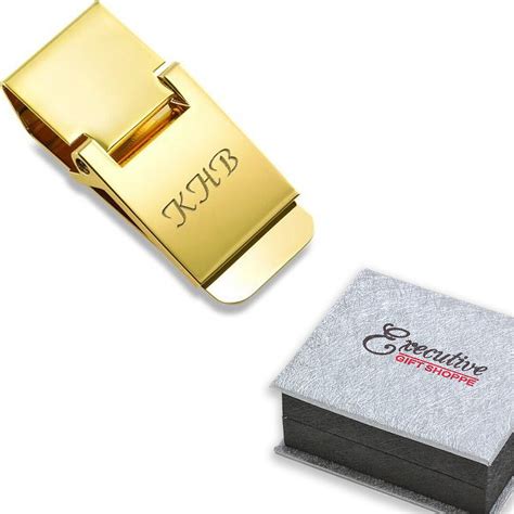 Polished Gold Engraved Hinged Money Clip Gold Tone Hinged Money Clip ...