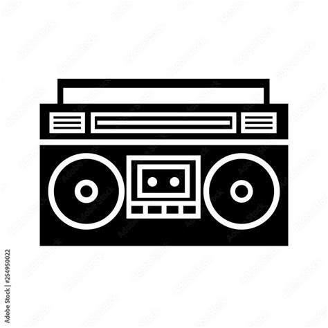 Boombox ghetto blaster silhouette icon. Clipart image isolated on white ...