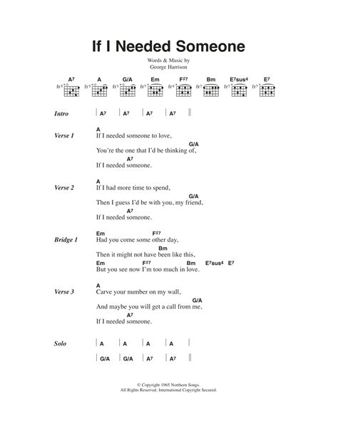 If I Needed Someone by The Beatles - Guitar Chords/Lyrics - Guitar Instructor