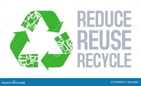 Recycle Sign With Reduce Reuse Recycle Slogan Vector. | CartoonDealer ...