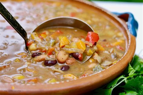 Mexican Bean Soup ( Slow cooker option) - The Cheeky Chickpea