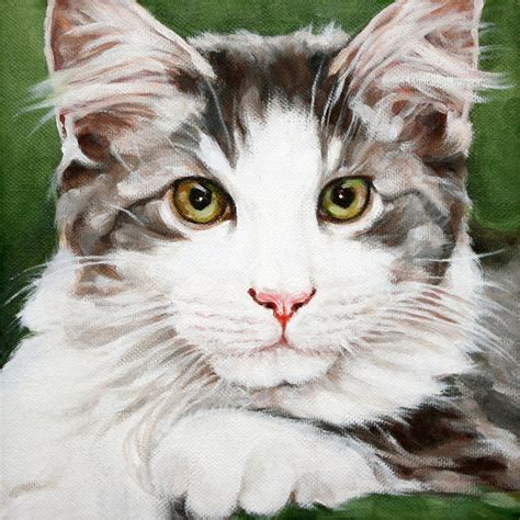 Items similar to Cat Art Print, Pet Portrait, Cat Acrylic Painting ...