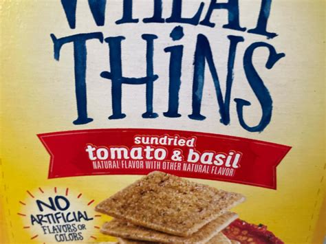 100% Whole Grain Wheat Thins, Sundried Tomato & Basil Nutrition Facts ...