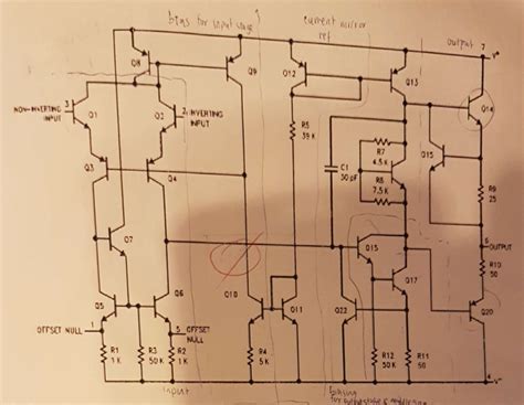 Solved 16. The schematic of an LM741 operational amplifier | Chegg.com