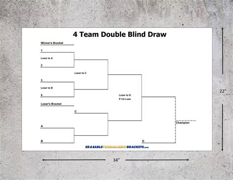 Team Double Elimination Printable Tournament Bracket