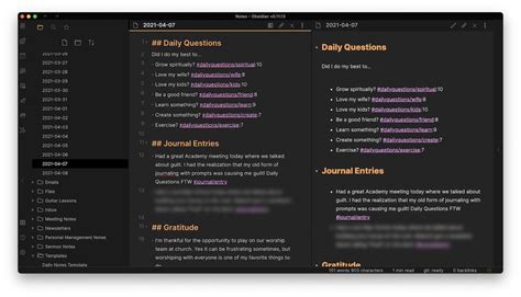 Obsidian Daily Notes Template