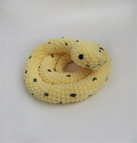 Yellow plush snake 33 in, Collectible snake, Snake plushie, - Inspire Uplift