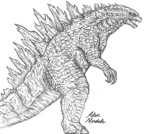 Godzilla Sketch at PaintingValley.com | Explore collection of Godzilla ...