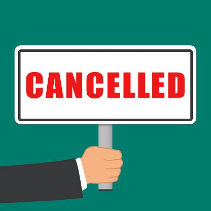 Cancelled Word Sign Flat Concept Stock Illustration - Download Image ...