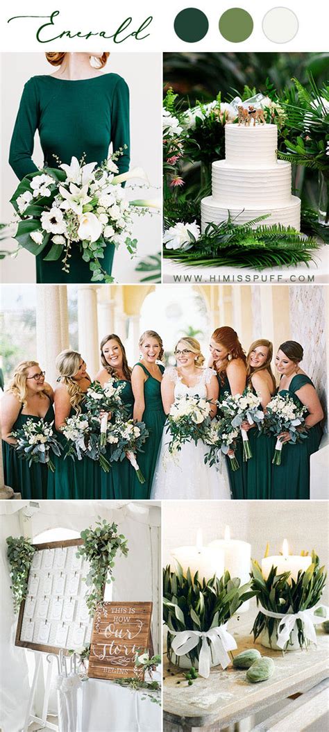 ️ 14 Dark Green Emerald Wedding Colors & Palettes - Hi Miss Puff