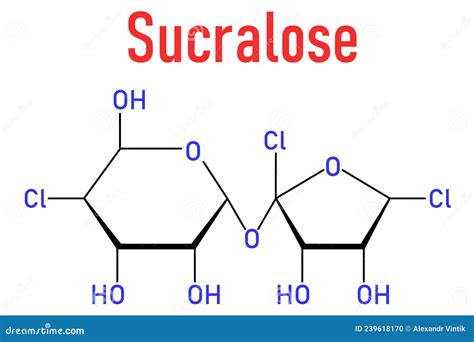 Sucralose Artificial Sweetener Molecule. Used As Sugar Substitute. Skeletal Formula. Vector ...