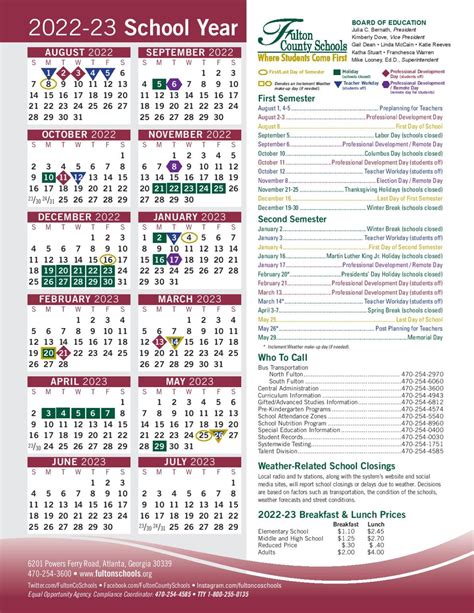 Fulton County Schools Calendar Holidays 2022-2023 PDF