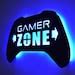 24 LED Gamer Zone Lighted Wall Sign, Gamer Gift, Game Room Light, Video Game Wall Art Lights ...