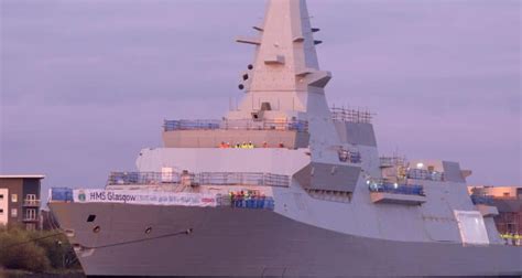 HMS Glasgow Enters Water for the First Time - Naval News