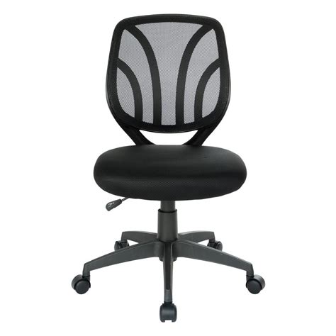 Office Star Products Black Mesh Screen Back Armless Task Chair with ...