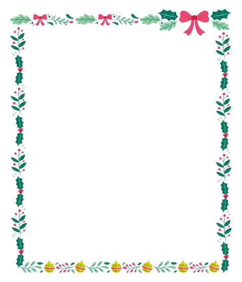 8 Best Images of Free Printable Christmas Borders Holly - Free Christmas Letter Border Templates ...