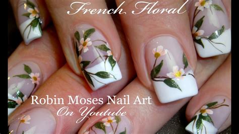 Diy White Flower Nails Wedding French Tip Nail Art Design