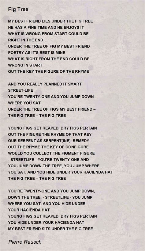 Fig Tree - Fig Tree Poem by Pierre Rausch