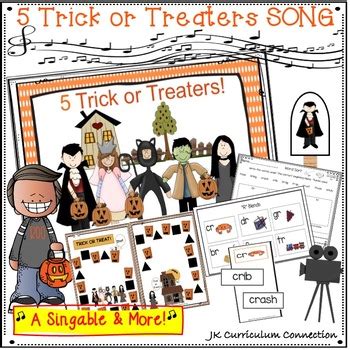 Halloween Song - 5 Trick or Treaters - Literacy Pack | TpT