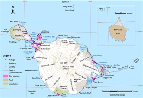 Asisbiz WR Map of Heard Island showing Atlas Cove and Rayner Rib