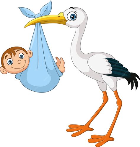 Baby Boy Cartoon Stork