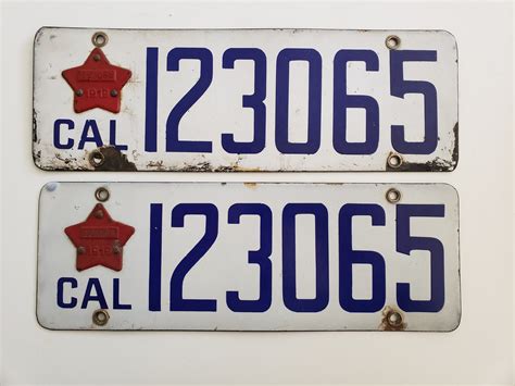 California Old License Plates - Vintage Cars, Motorcycles & Trucks YOM Plates