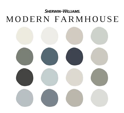 Sherwin Williams MODERN FARMHOUSE Color Palette - NISH