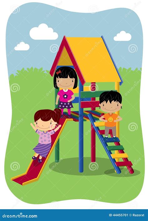 Kids Outdoor Play Stock Vector - Image: 44455701