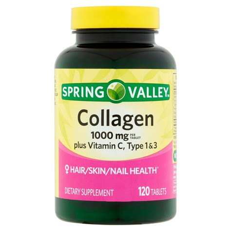 Spring Valley Collagen Type 1 & 3 Plus Vitamin C 1,000 mg Tablets, 120 Count - Walmart.com ...