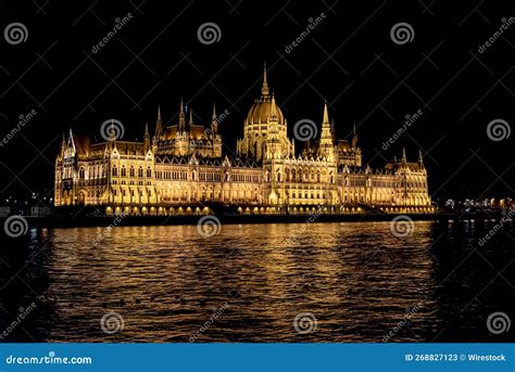 Hungarian Parliament Building at Night Stock Image - Image of outside ...