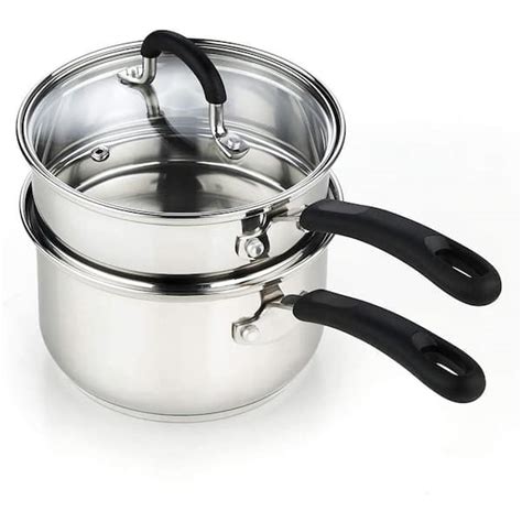 Cook N Home 2 Quarts Stainless Steel Double Boiler, Silver 02655 - The ...