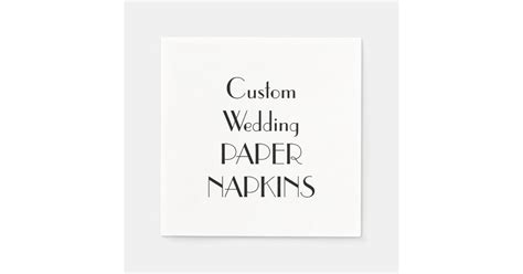 Custom Print Wedding Party Paper Napkins | Zazzle