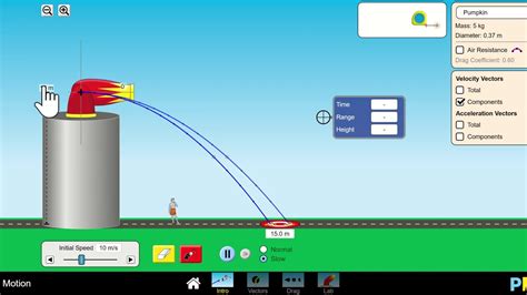 ‪Projectile Motion‬ - PHET - Instructions - showmethephysics.com - YouTube