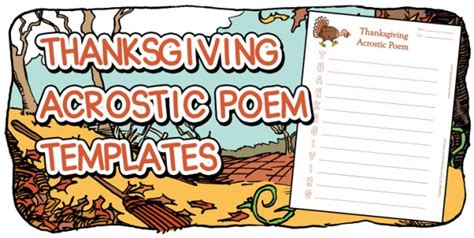 Printable Acrostic Poem for Thanksgiving - Tim's Printables