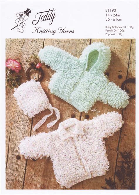 Baby Knitting Pattern Pdf Loopy Cardigan Hooded Jacket and Hat - Etsy UK