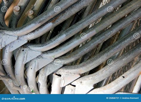 Steel Barriers and Metal Construction Materials Stock Image - Image of mesh, brown: 26868721