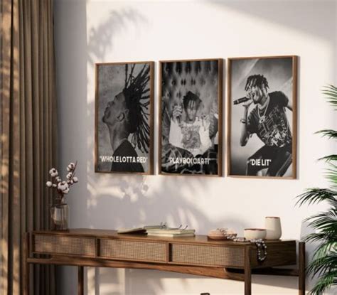 Set of 3 Playboi Carti Wall Art, Carti Die Lit Poster, B&W Singer Wall Art | eBay