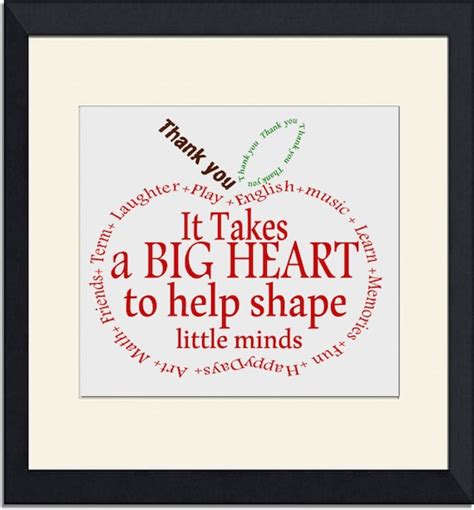 Teacher Gift Appreciation Apple Thank you word by TheArtyApples