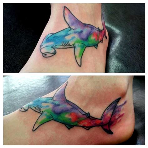 Watercolor shark tattoo by Jesse Neumann: TattooNOW