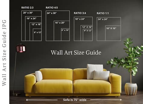 Buy Wall Art Size Guide Wall Size Comparison Chart Print Size Online in India - Etsy