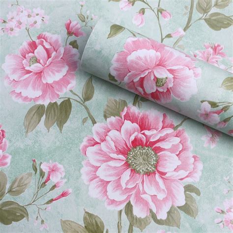 Vintage Flower Pattern Contact Paper Shelf Liner Self Adhesive Removable Floral Wallpaper for ...