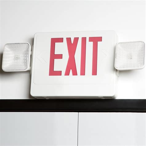 Emergency Exit Sign with LED Emergency Lighting, Battery Backup and Remote Capability (120V)