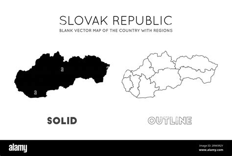 Slovakia map. Blank vector map of the Country with regions. Borders of ...