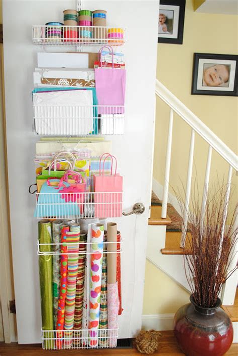 Genius Wrapping Paper Organizer Ideas - Blue i Style