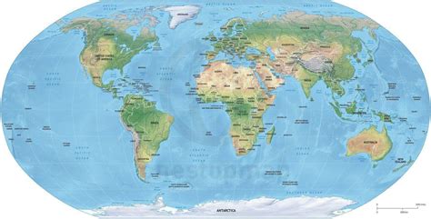 Vector Map World Relief Robinson Europe | One Stop Map