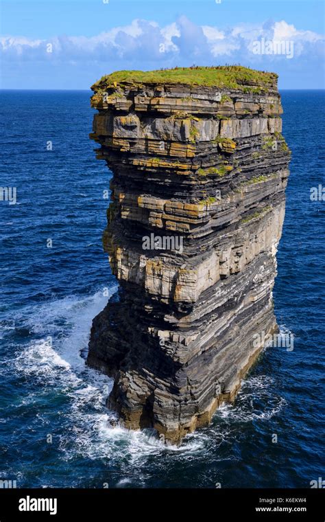 Dun Briste sea stack at Downpatrick Head, County Mayo, Republic of Ireland Stock Photo - Alamy